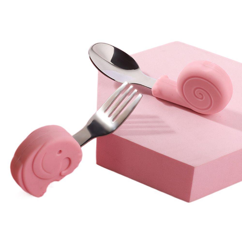 Bộ Muỗng Nĩa Silicone 1 Món Cho Bé Tập Ăn