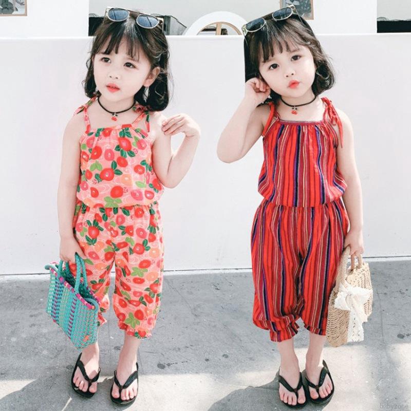 Bộ Áo Hai Dây In Hoa + Quần Trong Cho Bé