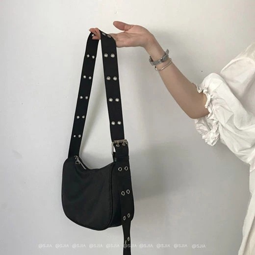 Túi đeo chéo nữ nhiều khoen mini vải canvas nhỏ gọn giá rẻ đẹp dễ thương DC01