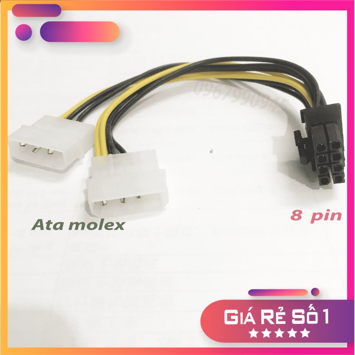 Cáp Nguồn 2 Molex ATA Sang 8 Pin Cho Card Đồ Họa VGA - TQCAP004