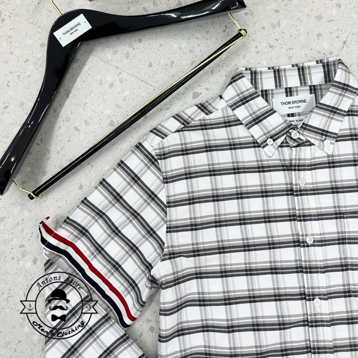Sơ mi Thom Browne Kẻ Caro Viền Tay