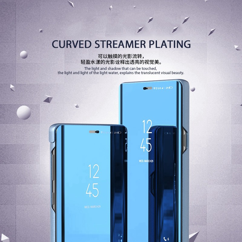 Bao da điện thoại nắp gập tráng gương thông minh cho Xiaomi Redmi Note 7 5 5pro 6Pro 5A 4X 3