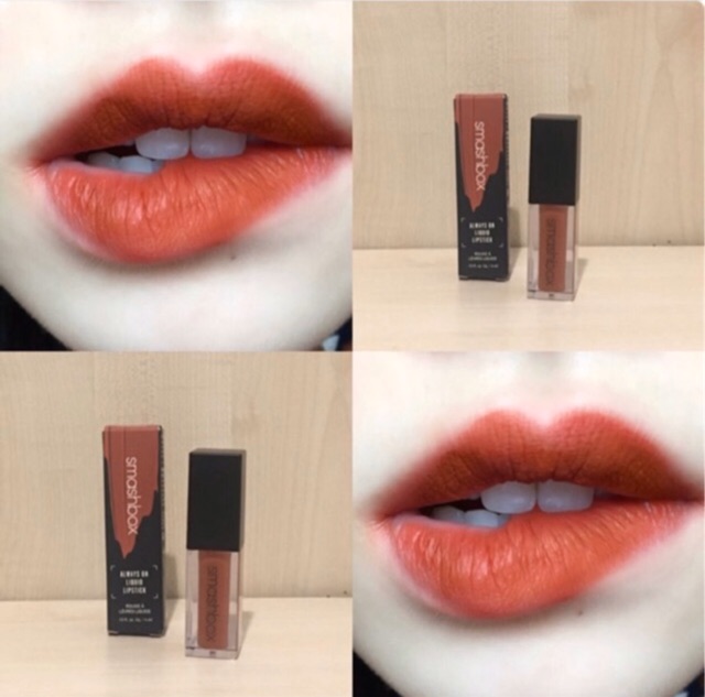 Son kem lì Smashbox Always On Liquid Lipstick màu Out Loud (cam đất) (4ml)(fullsize) - ITALY