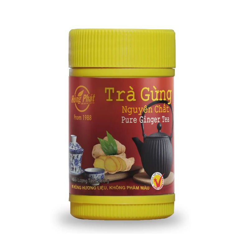 Trà Gừng Nguyên Chất (Hũ 100g) - Pure Ginger Tea