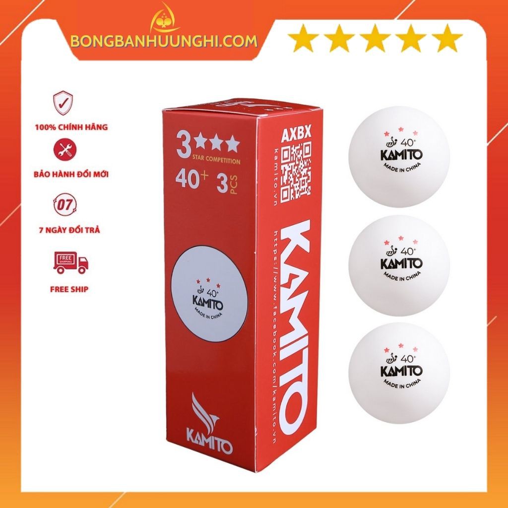 Quả Bóng Bàn KAMITO 40+ Bóng Thi Đấu Đạt Tiêu Chuẩn Thế Giới ITTF