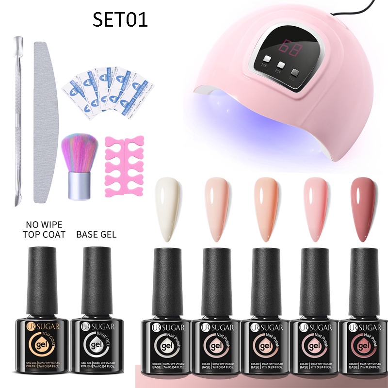 Set sơn gel UR SUGAR chai thủy tinh 54W/6W 7ml