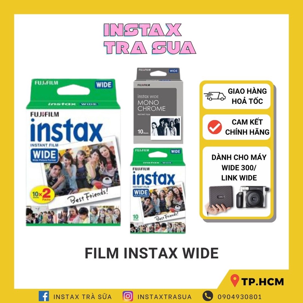 [Mã SKAMCLU9 giảm 10% đơn 100K] FILM INSTAX WIDE Fujifilm - Chính hãng