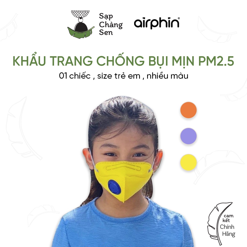 [ Trẻ em 5-12t ] Khẩu trang Airphin chống ô nhiễm, bụi mịn PM 2.5