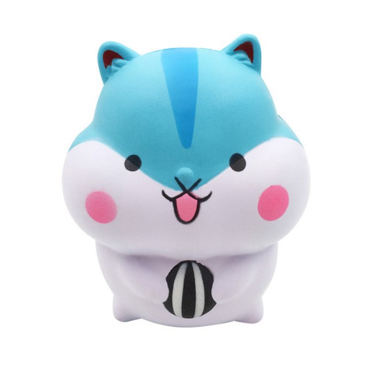 SQUISHY chuột hamster ôm bóng siêu đáng yêu màu xanh dương