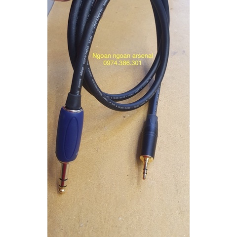 dây tín hiệu chuyển jack 3,5 ra jack 6,5 ly (6 ly) stereo dây mạ bạc cao cấp