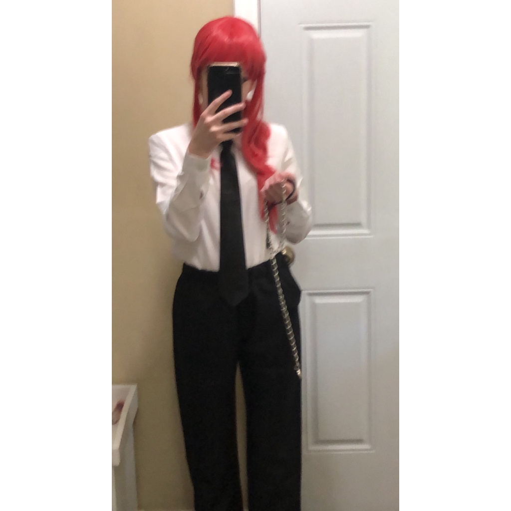 Bộ Tóc Giả Màu Đen Hóa Trang Nhân Vật Chainsaw Man Makima Cho Nam Và Nữ