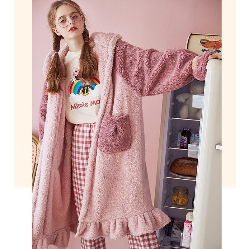 Đầm Ngủ Lông Cừu San Hô Dày Dáng Rộng Dài Họa Tiết Hoạt Hình Dễ Thương Thời Trang Thu Đông Cho Nữ | BigBuy360 - bigbuy360.vn