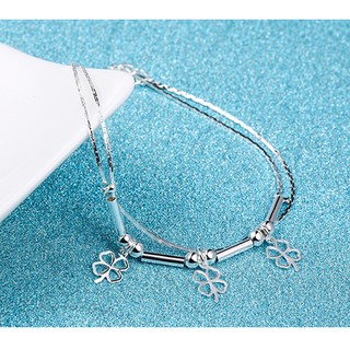 Lắc tay cỏ bốn lá bạc - ts-0062