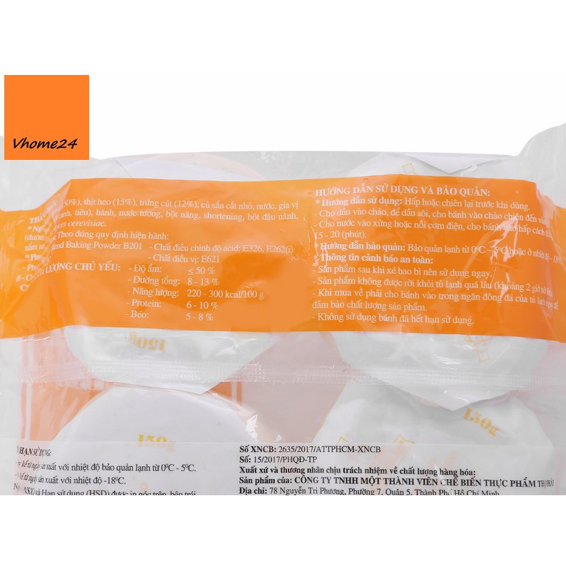 Bánh bao Thọ Phát nhân thịt heo trứng cút & muối 600g