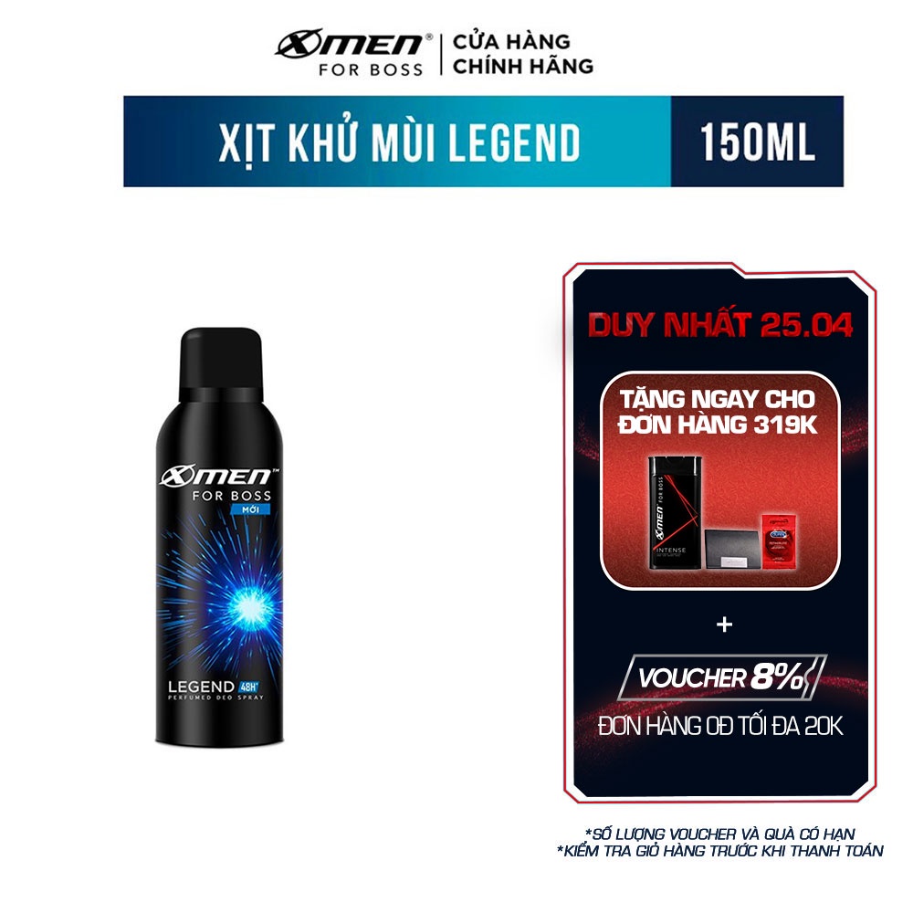 Xịt khử mùi Xmen For Boss Legend - 150ml