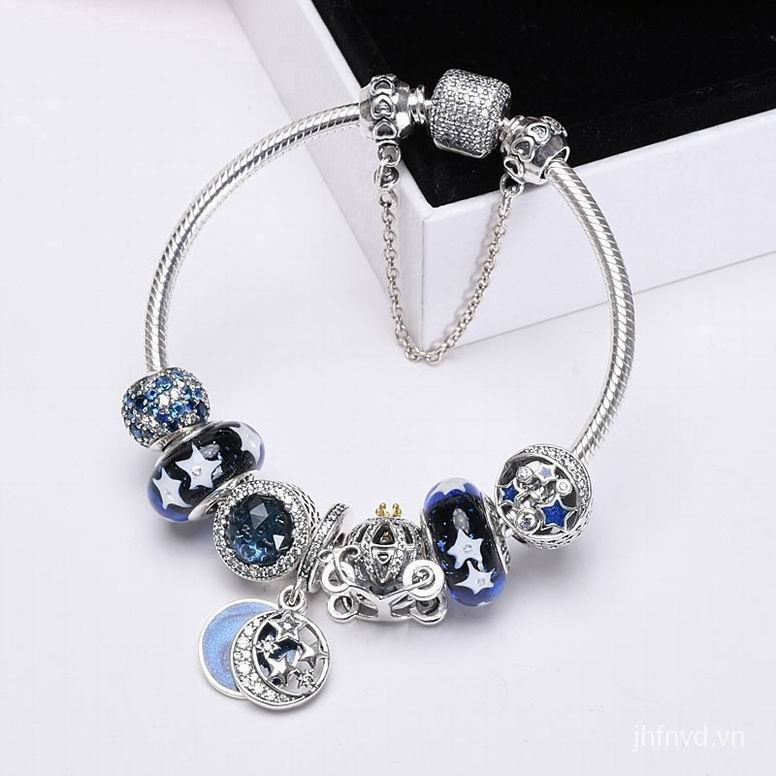 Hộp Hạt Cườm Pandoraboracelet C I Naingift Bằng Bạc 925  BluePandoraBone Hộp Đại Dương Cho Nữ