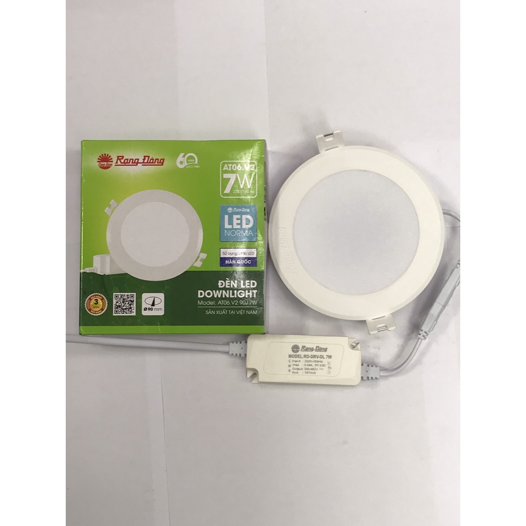 Đèn LED âm trần Downlight phi 90-7W RẠNG ĐÔNG