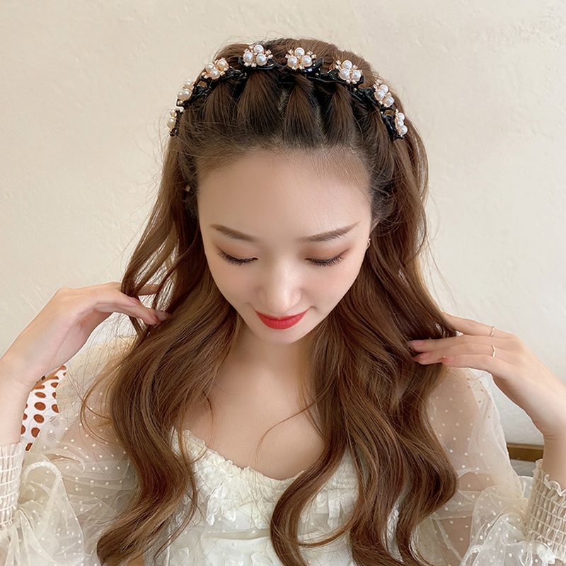 Băng đô cài tóc đính ngọc trai phong cách cổ điển cho nữ
