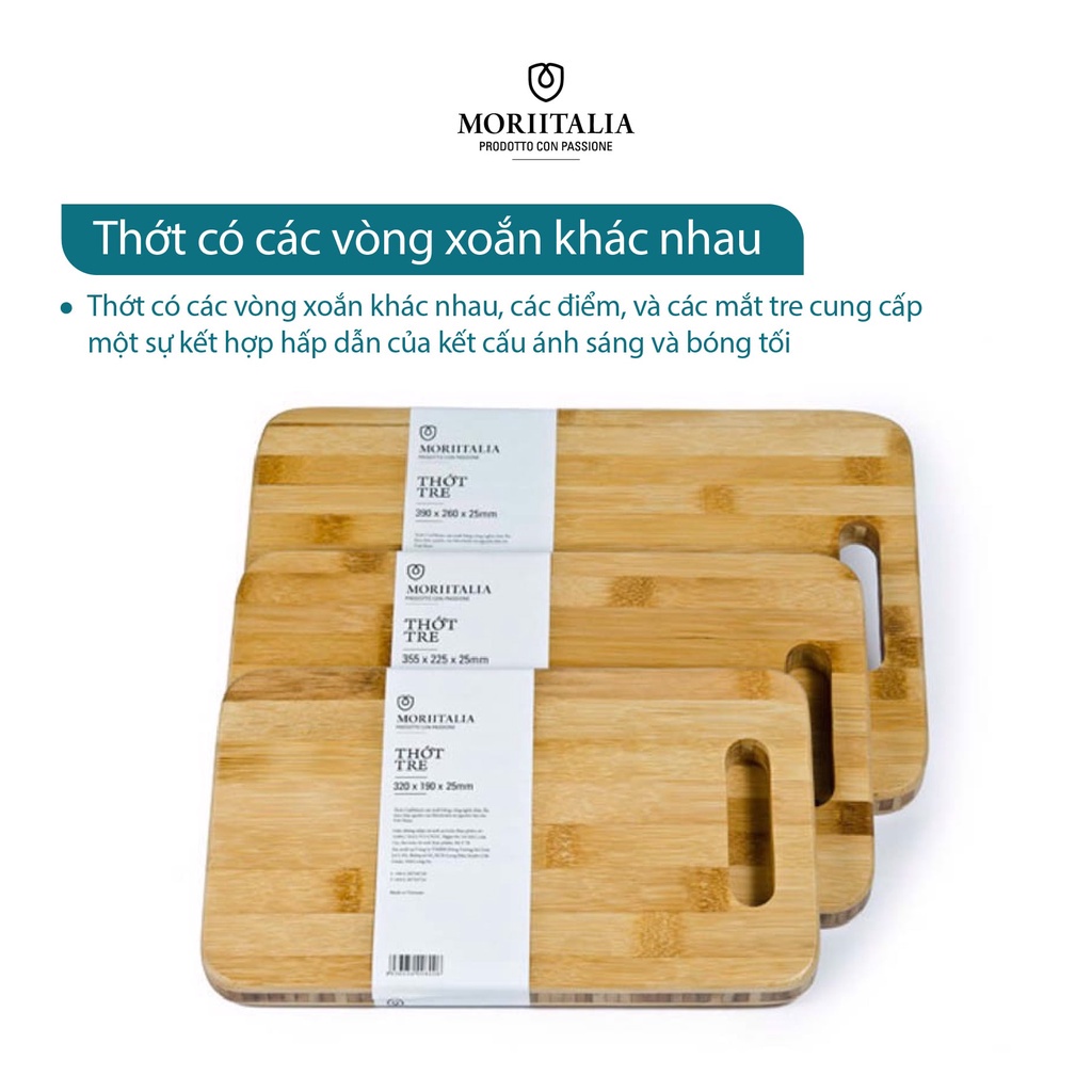 Thớt tre Moriitalia tự nhiên an toàn kháng khuẩn THOT00008006