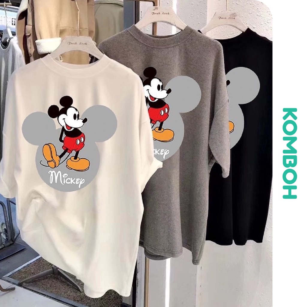 Áo thun tay lỡ KOMBOH phông Unisex nam nữ oversize form rộng đẹp ulzzang MICKEY A130