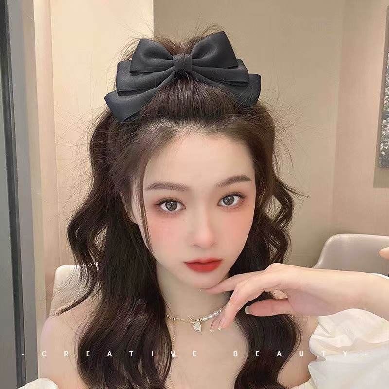 Kẹp Tóc Nơ Ba Lớp Thoát Hiểm Kiểu Công Chúa Đáng Yêu 2022