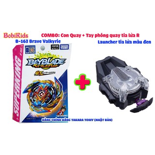 Combo Con Quay B-163 Brave Valkyrie + Launcher tia lửa R (Phải-M.đen) Beyblade Burst Superking TAKARA TOMY (Hàng có sẵn)