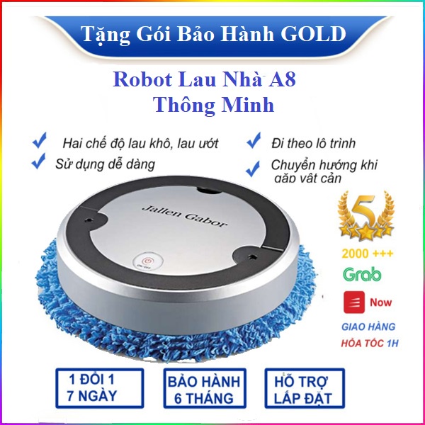 Máy quét nhà tự động JG A8 cao cấp Robot hút bụi - lau nhà thông minh trang bị phun sương và tia UV khử khuẩn