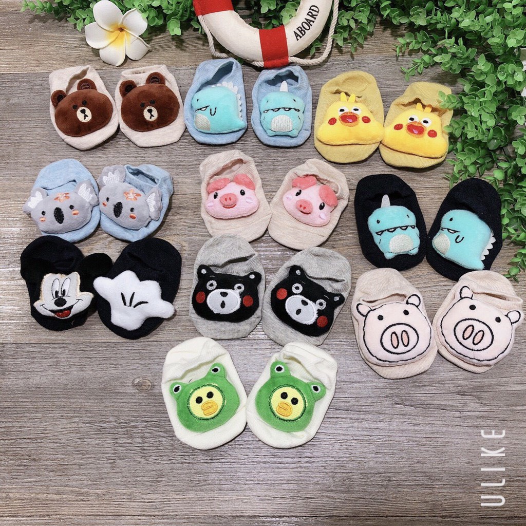 SET 5 Đôi vớ / tất chống trượt hình thú cho bé (S/M)
