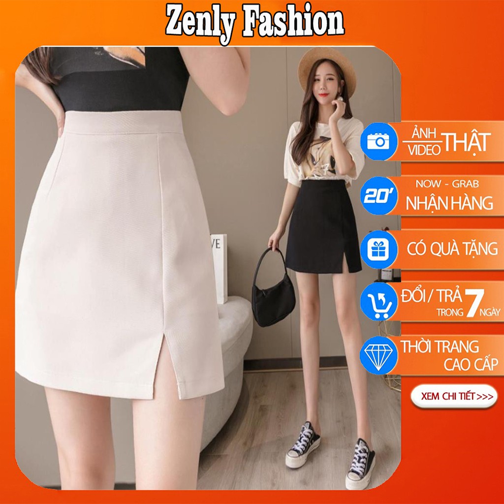 Chân Váy Chữ A, Chân Váy Công Sở Lưng Cao Xẻ Tà Có Lót Trong Dễ Phối Đồ Trẻ Trung Thanh Lịch Siêu Kute