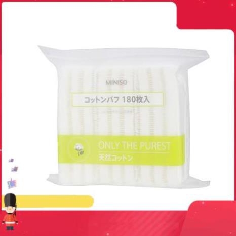 [FreeShipm] Bông tẩy trang miniso  nhật bản 180 miếng cotton mềm mịn sạch sâu