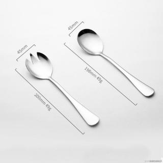 2Pcs / Set Stainless Steel Dinnerware Set Cutlery Salad Spoon Tableware Kitchen Accessories