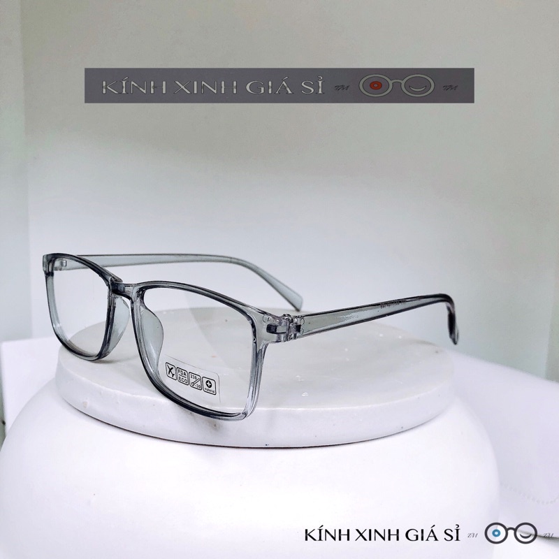 Gọng mắt kính vuông trơn nam nữ mang mát hoặc ráp cận viễn loạn