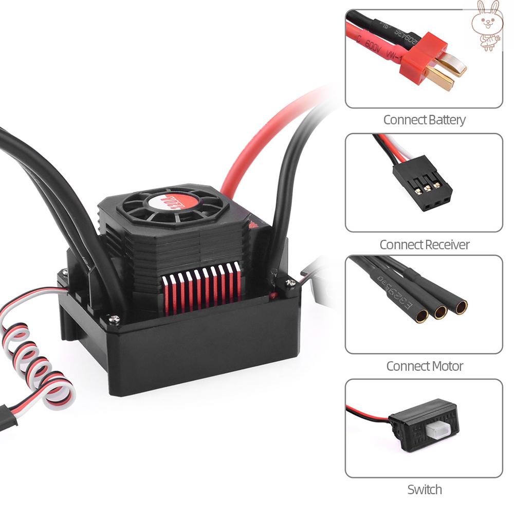 Bộ Điều Khiển Tốc Độ Không Chổi Than Ol Surpass Hobby 120a Esc Chống Thấm Nước Cho Xe Tải Địa Hình Rc 1 / 8 1 / 10