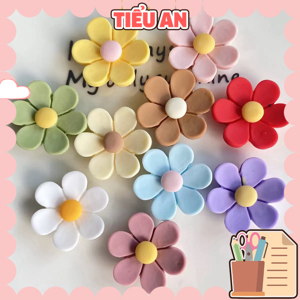 Charm  slime/ Dụng Cụ Charm Trang Trí  Hình Hoa  5 Cánh Nhiều Màu - Giá 1 cái