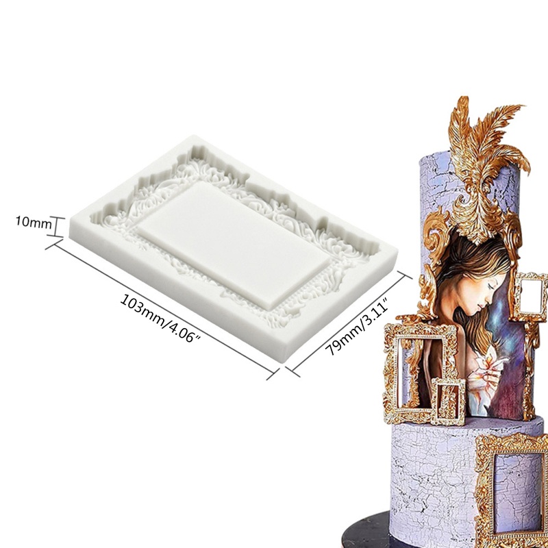 Khuôn Silicone Làm Nến Kẹo Hình Khung Ảnh Phong Cách Châu Âu DIY