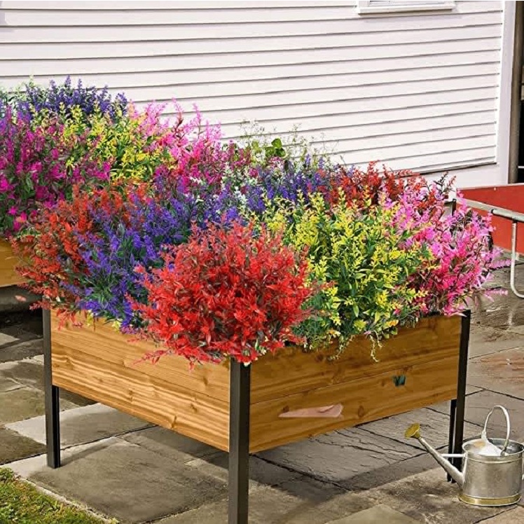 1 Bó Hoa Oải Hương Nhân Tạo Bằng Nhựa Chống Tia UV Trang Trí Trong Nhà / Ngoài Trời