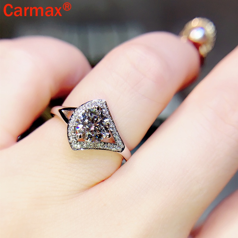 Nhẫn Đính Đá Kim Cương Toàn Bộ Hình Moissanite