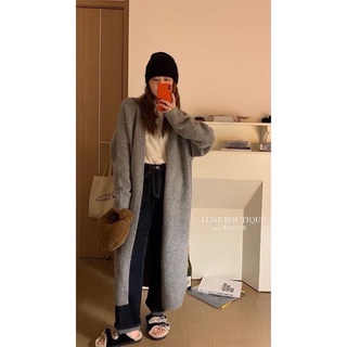 Áo khoác cardigan len trơn dáng dài hàn quốc