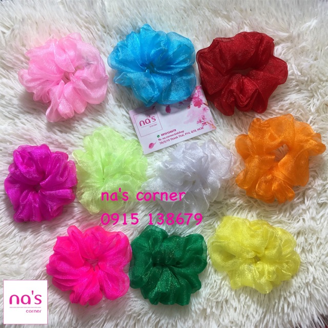 [HOT TREND] Scrunchies cột tóc voan trơn mềm buộc tóc vải