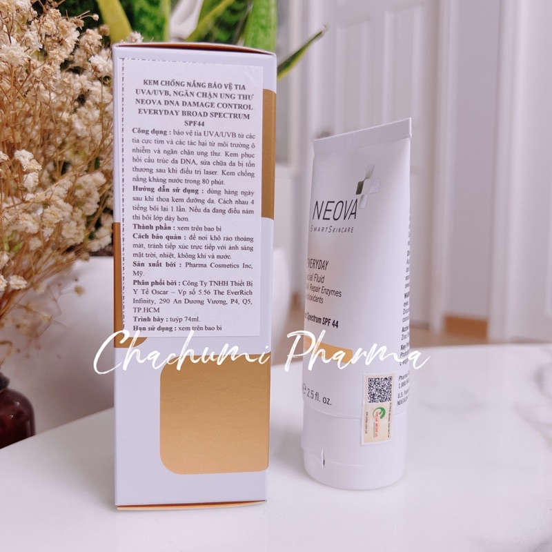 Kem chống nắng Neova Everyday Facial Fluid Broad Spectrum SPF 44 74ml