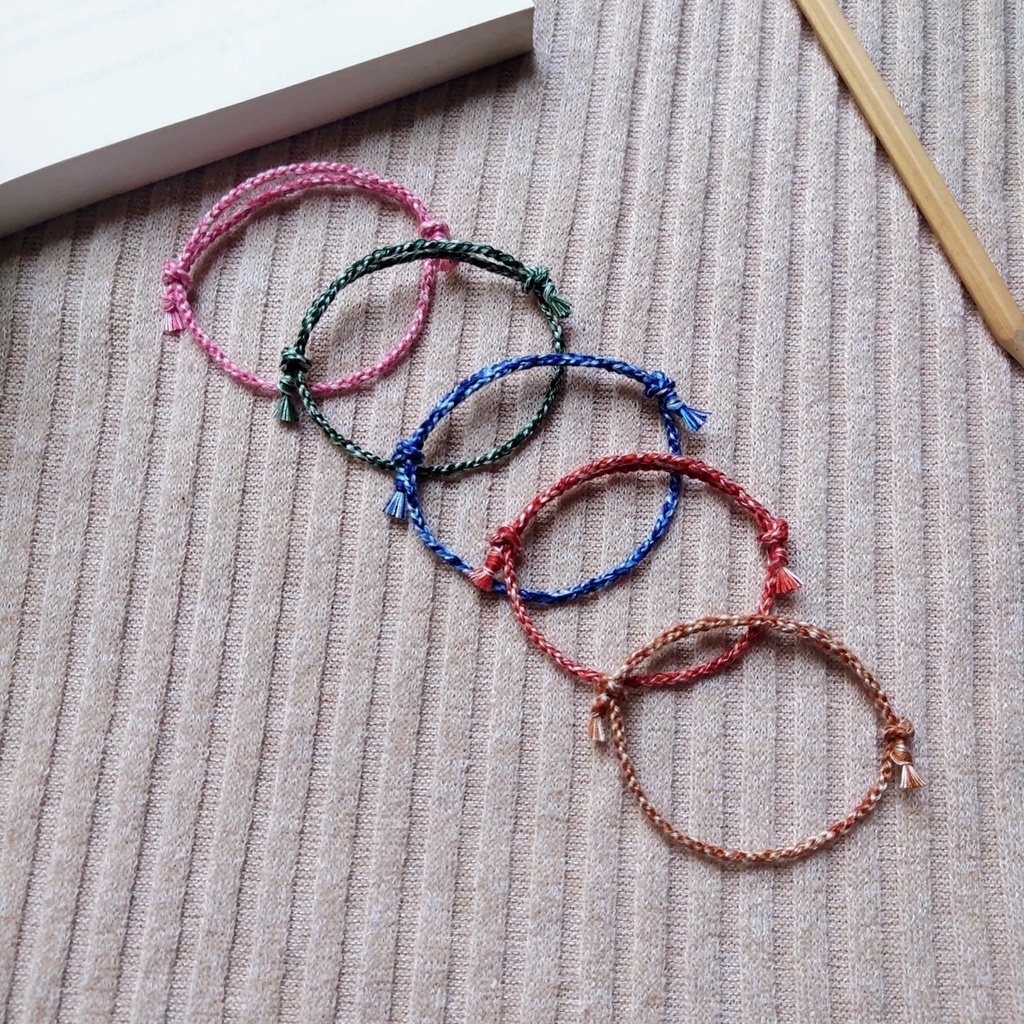 Vòng hanmade boho phối màu dây rút