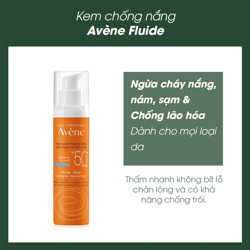 Kem chống nắng AVÈNE DRY TOUCH FLUIDE SPF 50+