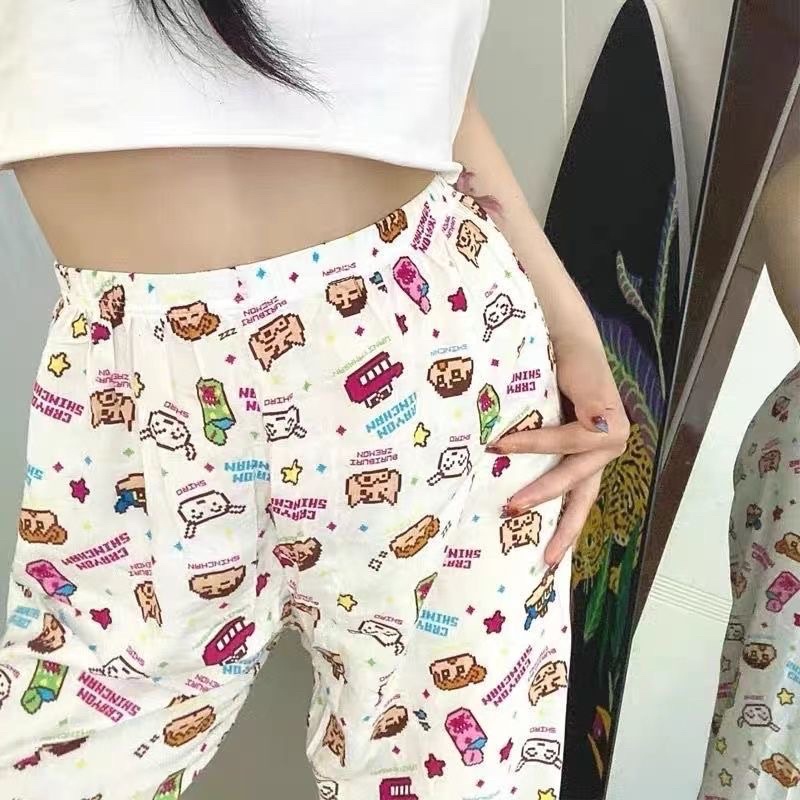 🔥 Quần Shin - Cậu Bé Bút Chì, Quần Dài Dáng Suông Rộng Quần Ngủ Quần Họa Tiết Hoạt Hình G415