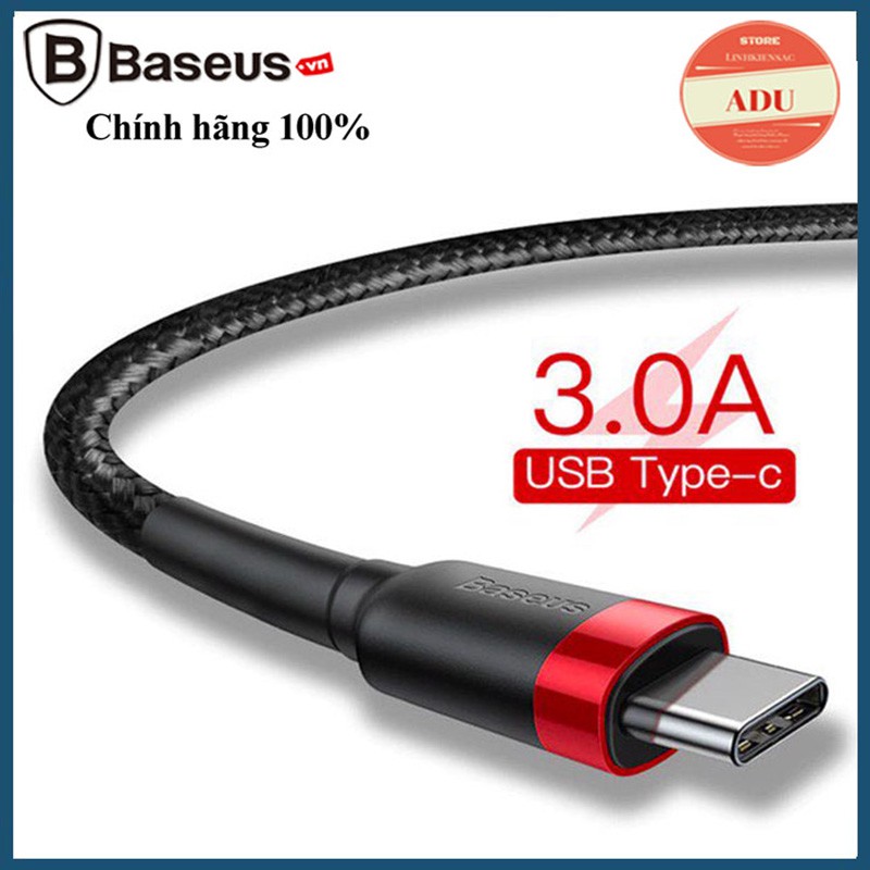 Cáp Sạc Nhanh Baseus Cafule Type C Chính Hãng Cho Samsung/ Huawei/ Lumia/Note (Sạc Nhanh Quick Charge 3.0,Siêu Bền)