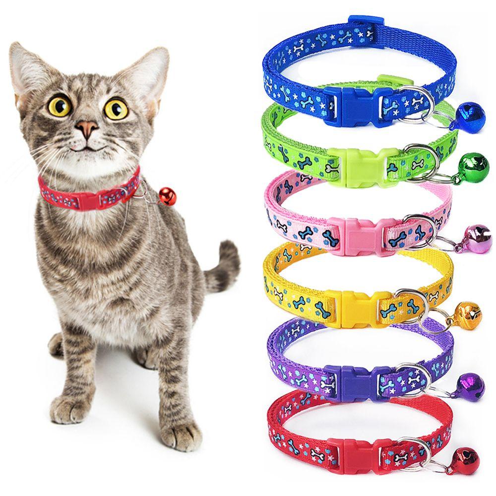 Vòng Cổ An Toàn Cho Thú Cưng In Hình Xương Có Chuông Dễ Điều Chỉnh