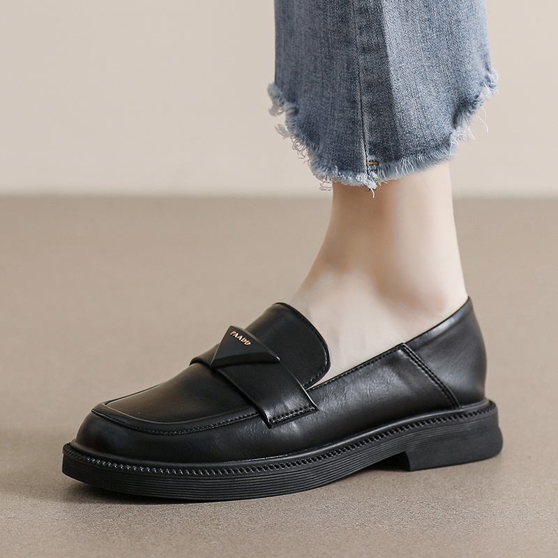 Giày Lười Da Đế Dày Mềm Mại Thoải Mái Phong Cách Anh Quốc Cổ Điển Size 34-42 Cho Nữ