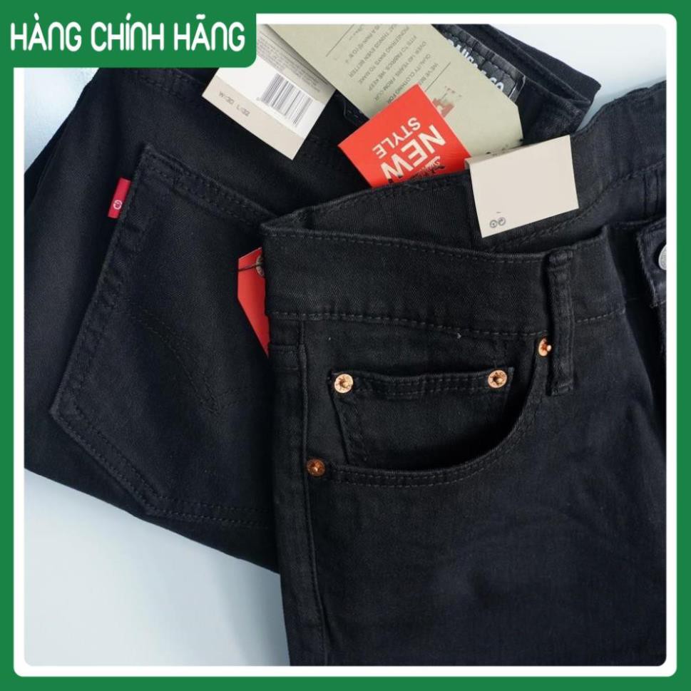 Quần Jeans Levis 511 mầu đen ống đứng, dáng suông, vải jeans mềm co giãn nhẹ. Hàng xịn Made in Cambodia