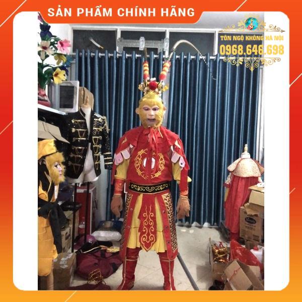 Bộ Tôn Ngộ Không Tề Thiên Đại Thánh người lớn mặt nạ cấy tóc, giáp thêu cao cấp