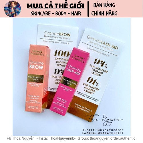 Tinh chất dưỡng dài mi Grande Lash MD - Tinh chất dưỡng dài lông mày Grande Brow