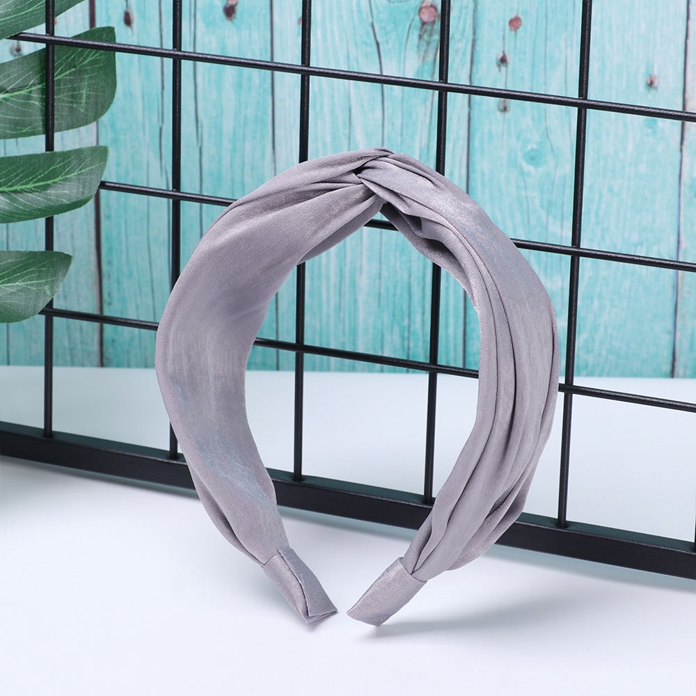 Băng đô cài tóc vải chiffon phối cotton bản to cho nữ